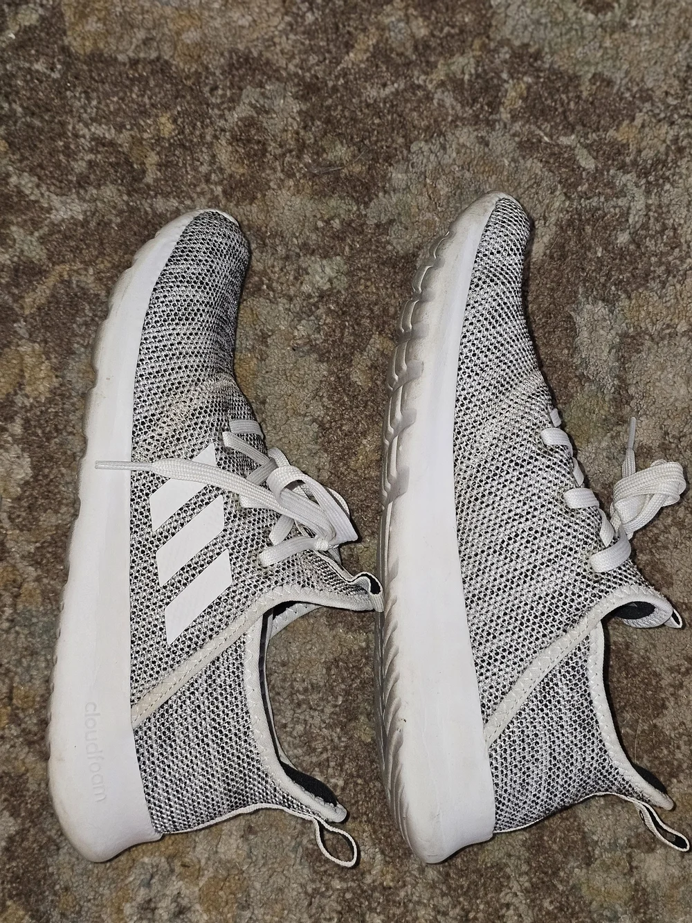 Adidas Cloudfoam Comfort Gray Knit Sneakers